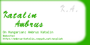 katalin ambrus business card